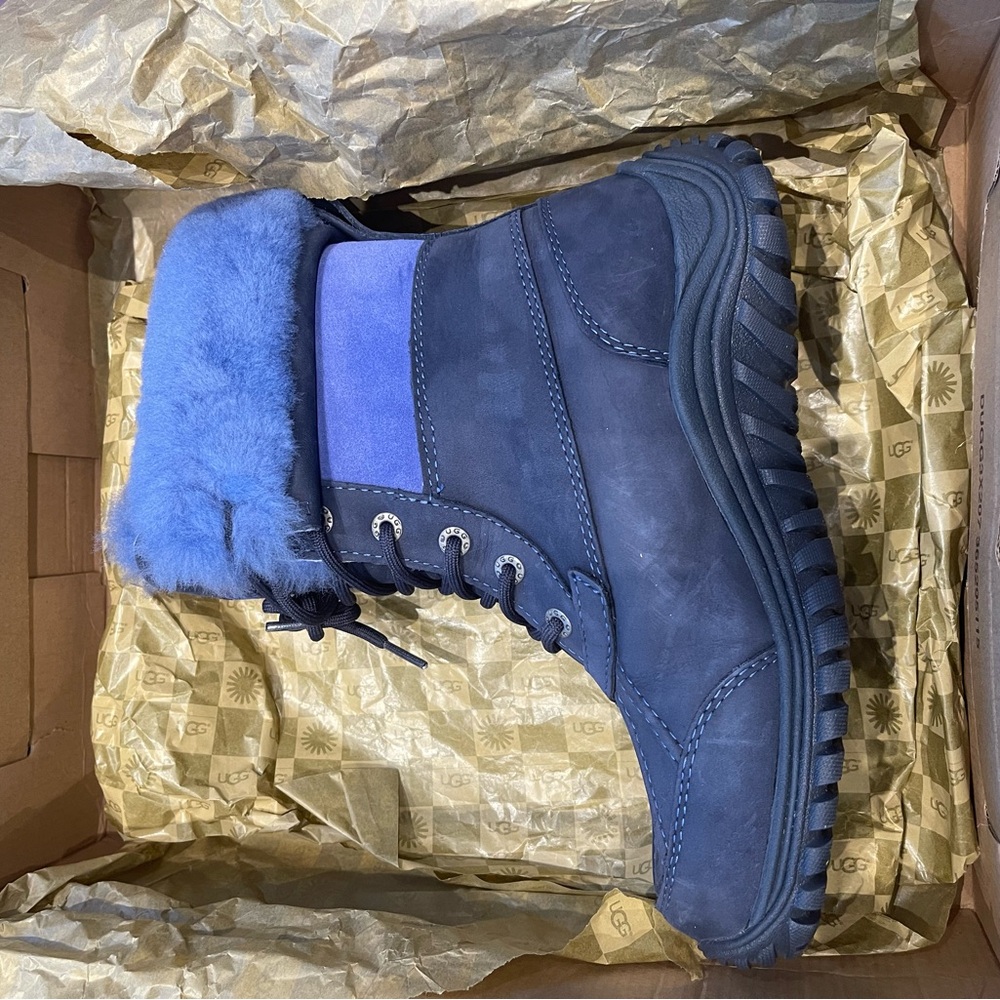 UGG Women's Fur-Lined Winter Boots Adirondack III Navy blue size 8 new with box - Picture 8 of 11